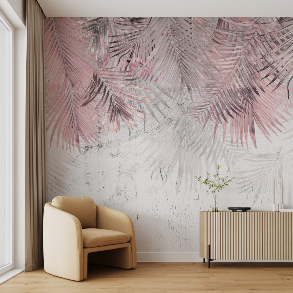 Palmwedel über verwitterten Schichten — Interieur 1