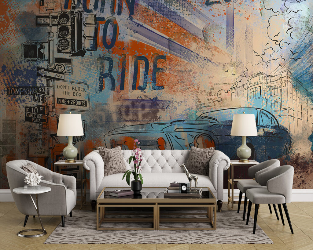 Oldtimer und Straßenschilder — Interieur 1
