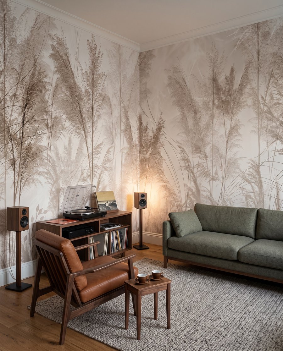 Wiese im Morgenlicht in einem Interieur