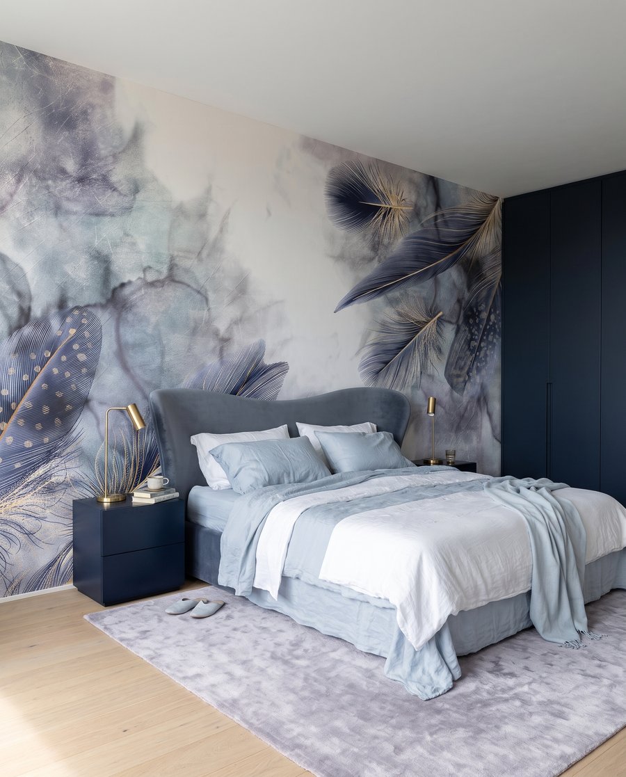 Federn im kühlen Nebel in einem Interieur