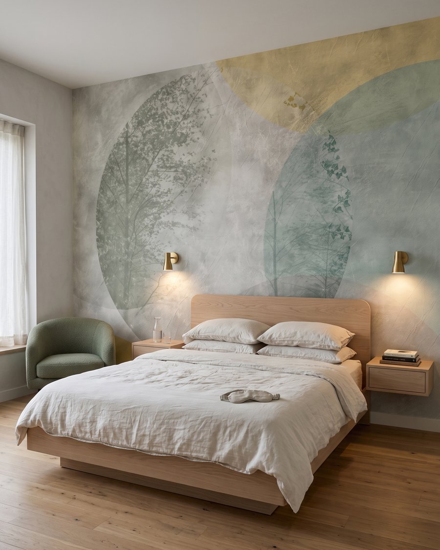 Kreise in verwittertem Pastell in einem Interieur
