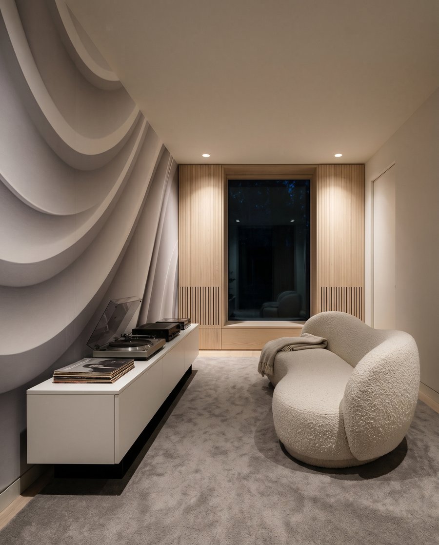 Fließende weiße Falten — Interieur 4