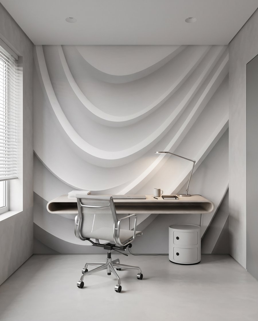 Fließende weiße Falten — Interieur 8