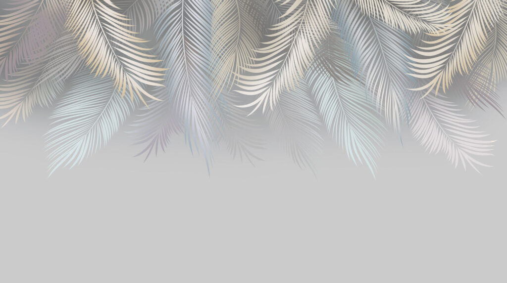 Helle Palmwedel in Stille — ganzes Design