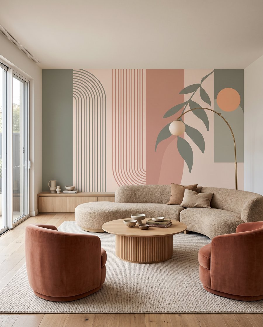 Blattzweig zwischen Bögen — Interieur 5