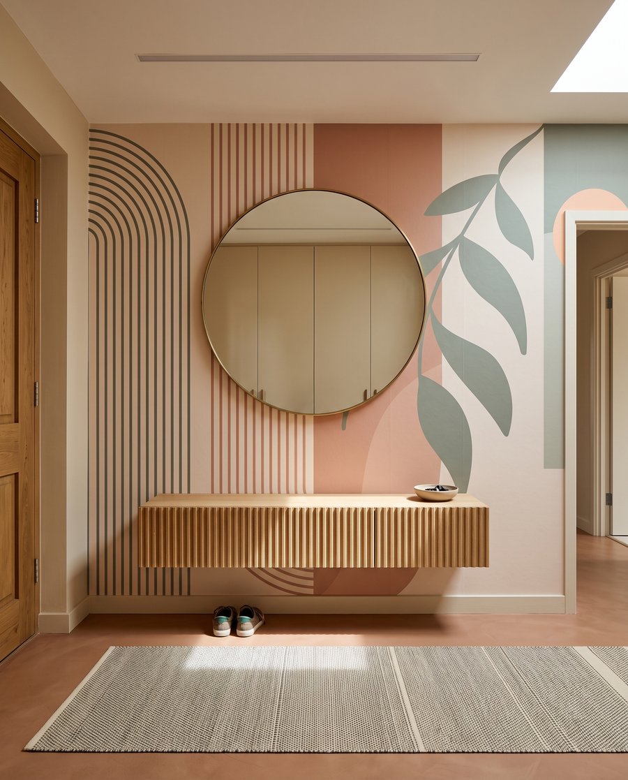 Blattzweig zwischen Bögen — Interieur 6