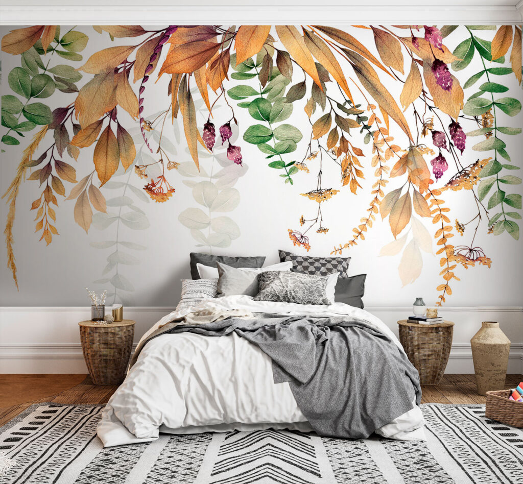 Botanische Eleganz auf Weiß — Interieur 1