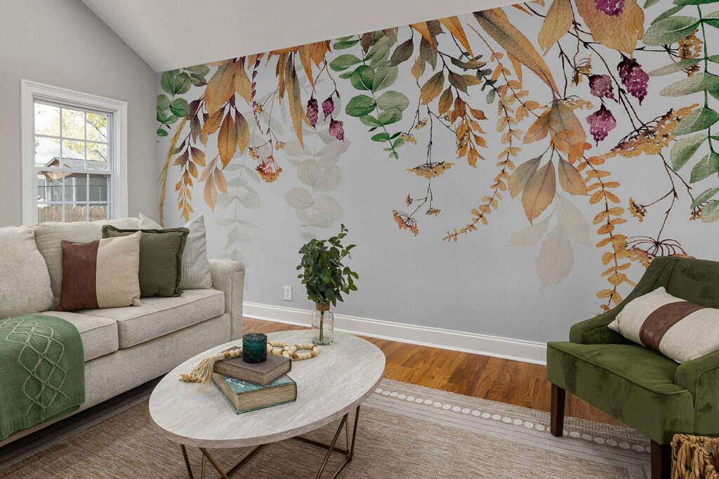 Botanische Eleganz auf Weiß — Interieur 5