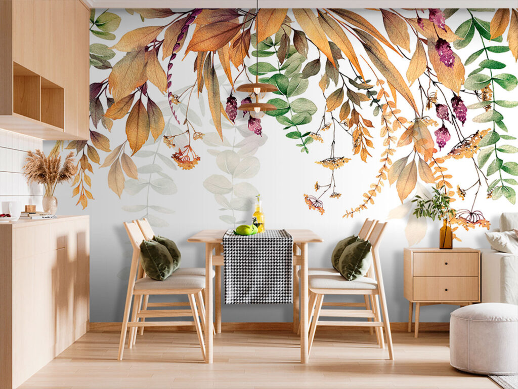 Botanische Eleganz auf Weiß — Interieur 2