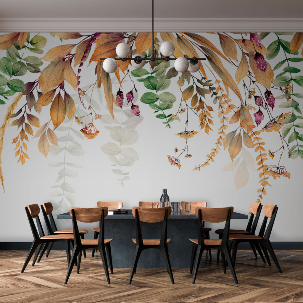 Botanische Eleganz auf Weiß — Interieur 3