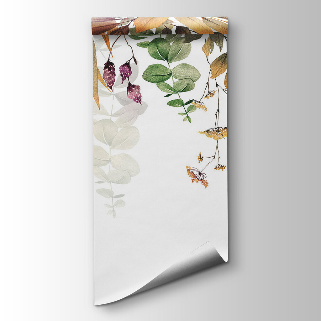 Botanische Eleganz auf Weiß — Produktansicht