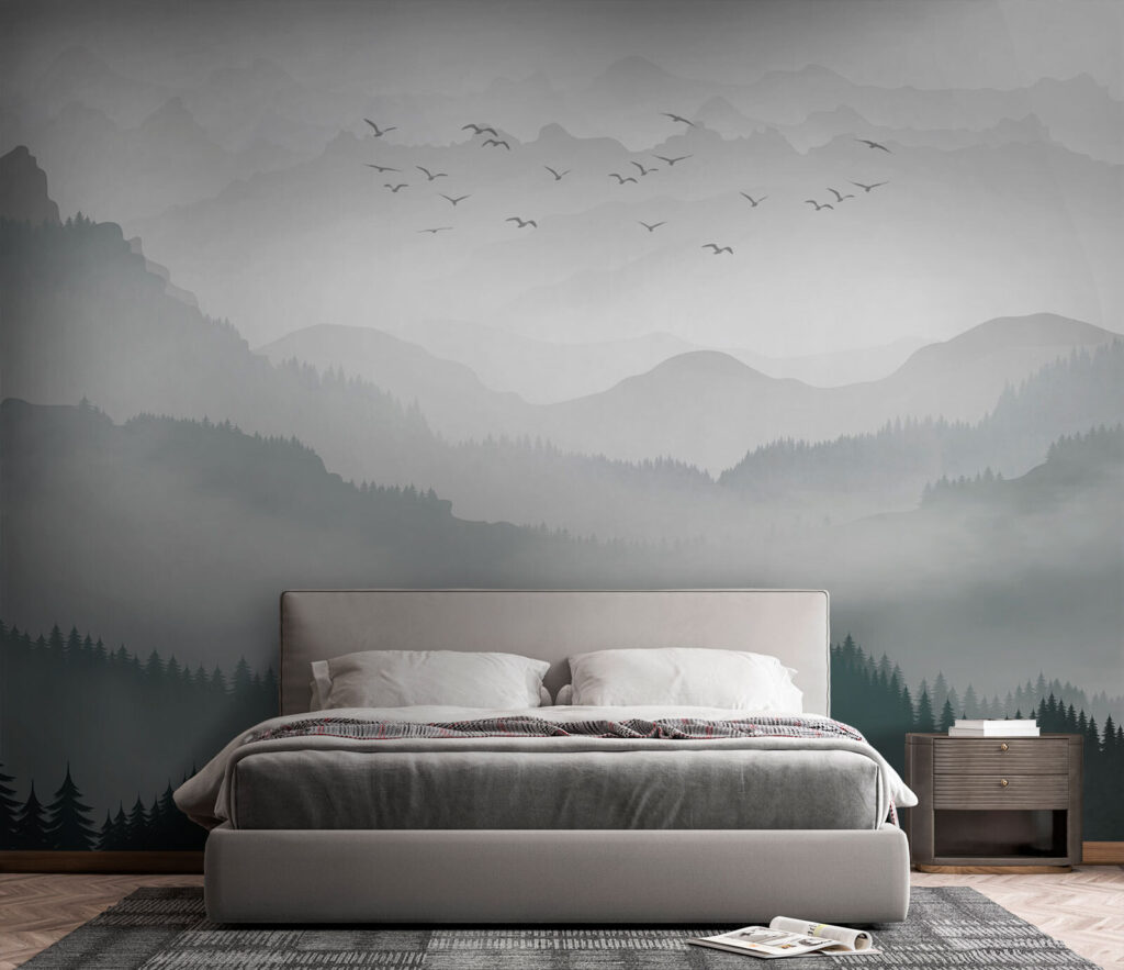 Vögel über der Bergkette — Interieur 2