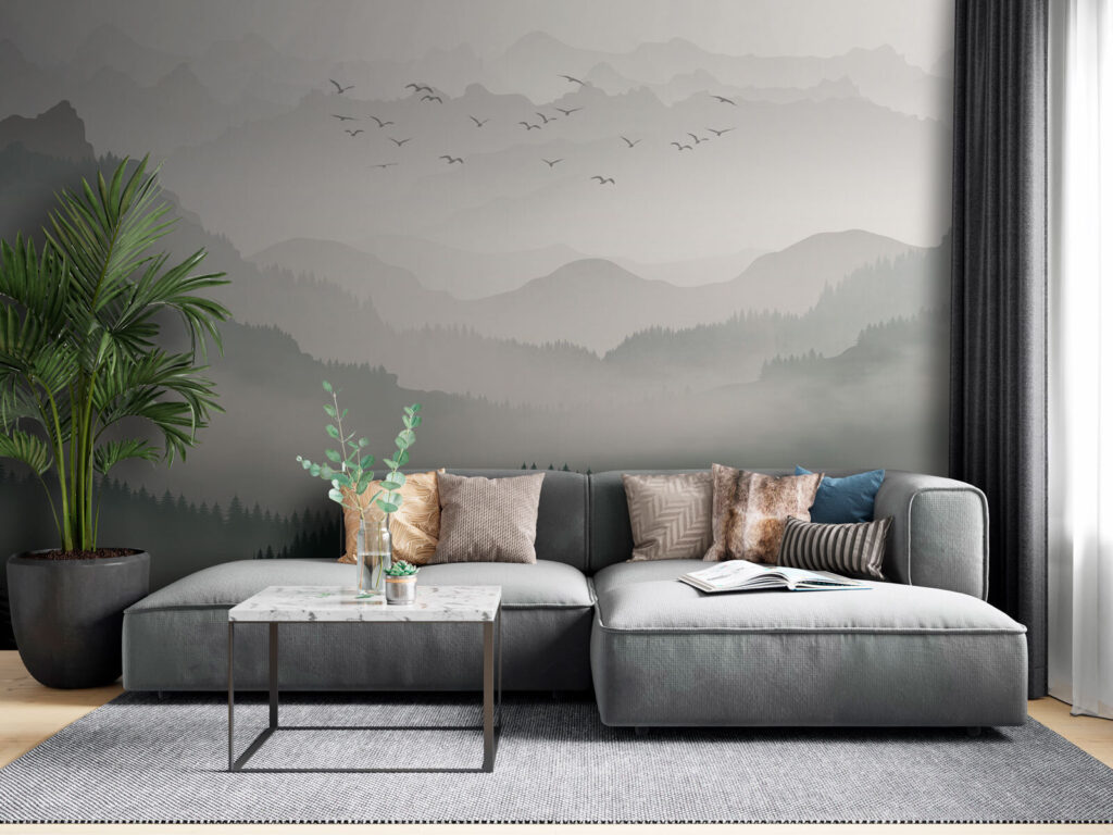 Vögel über der Bergkette — Interieur 1