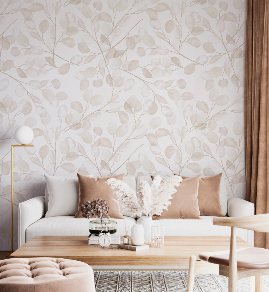 Muster aus weißen Blättern — Interieur 4