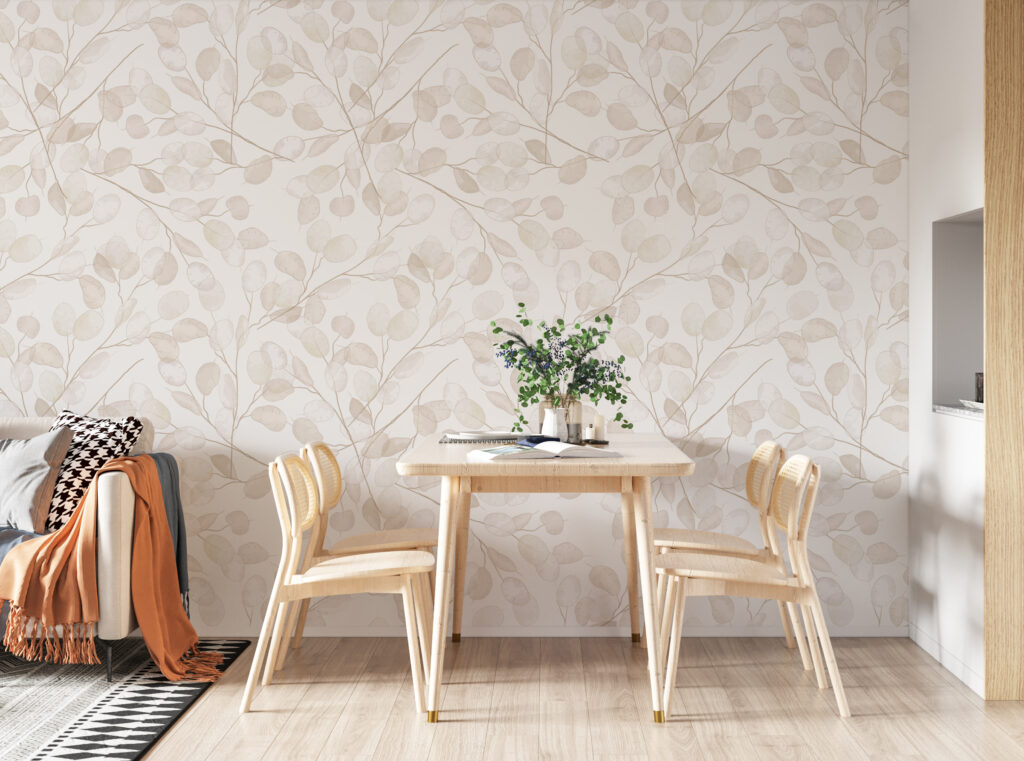 Muster aus weißen Blättern — Interieur 7