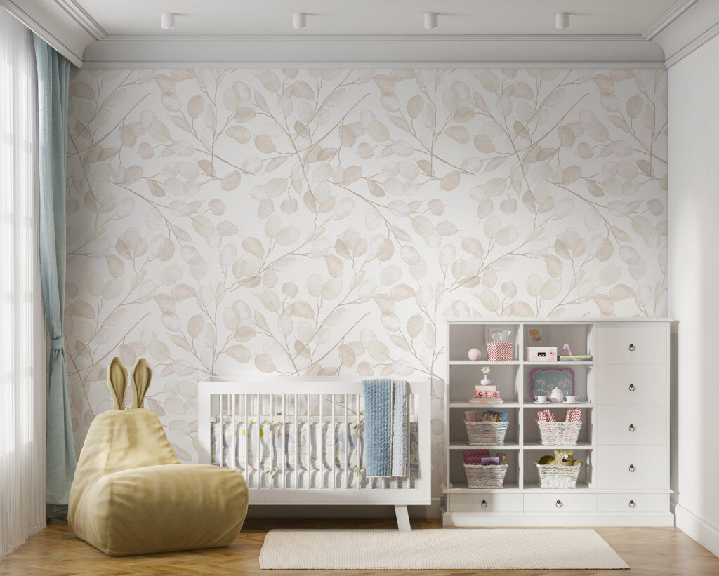 Muster aus weißen Blättern — Interieur 8