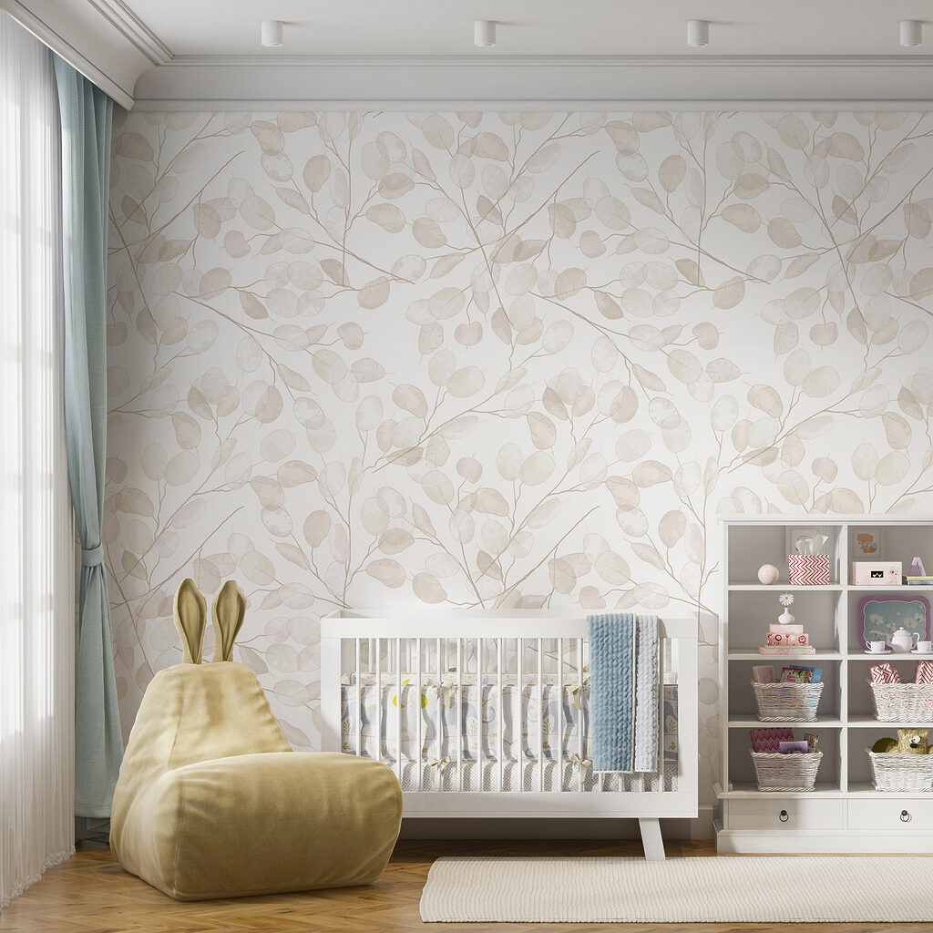 Muster aus weißen Blättern — Interieur 10