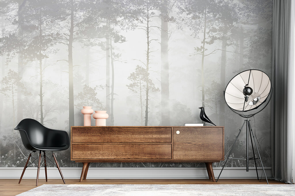 Waldlicht zwischen geraden Stämmen — Interieur 4
