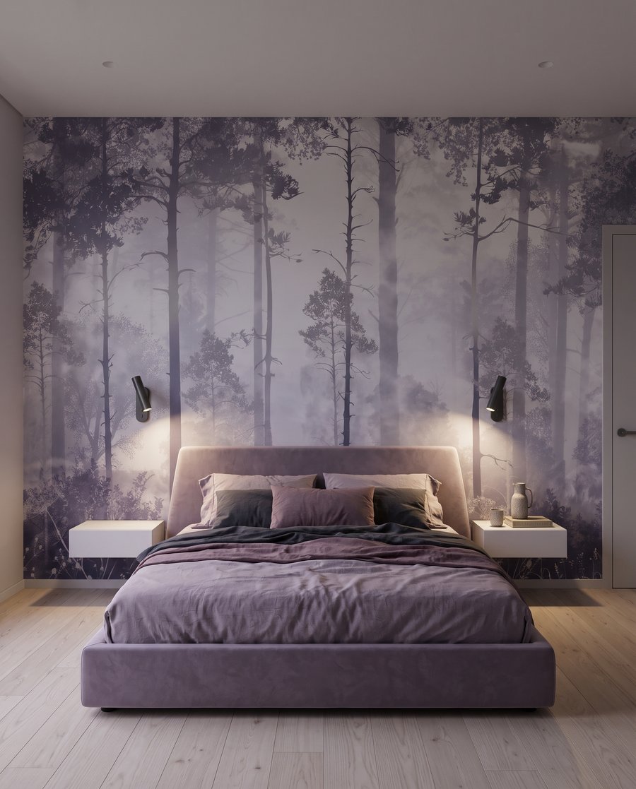 Waldlicht zwischen geraden Stämmen — Interieur 1