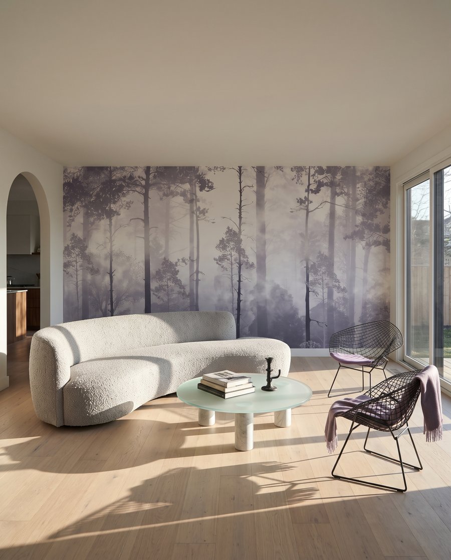 Waldlicht zwischen geraden Stämmen — Interieur 2