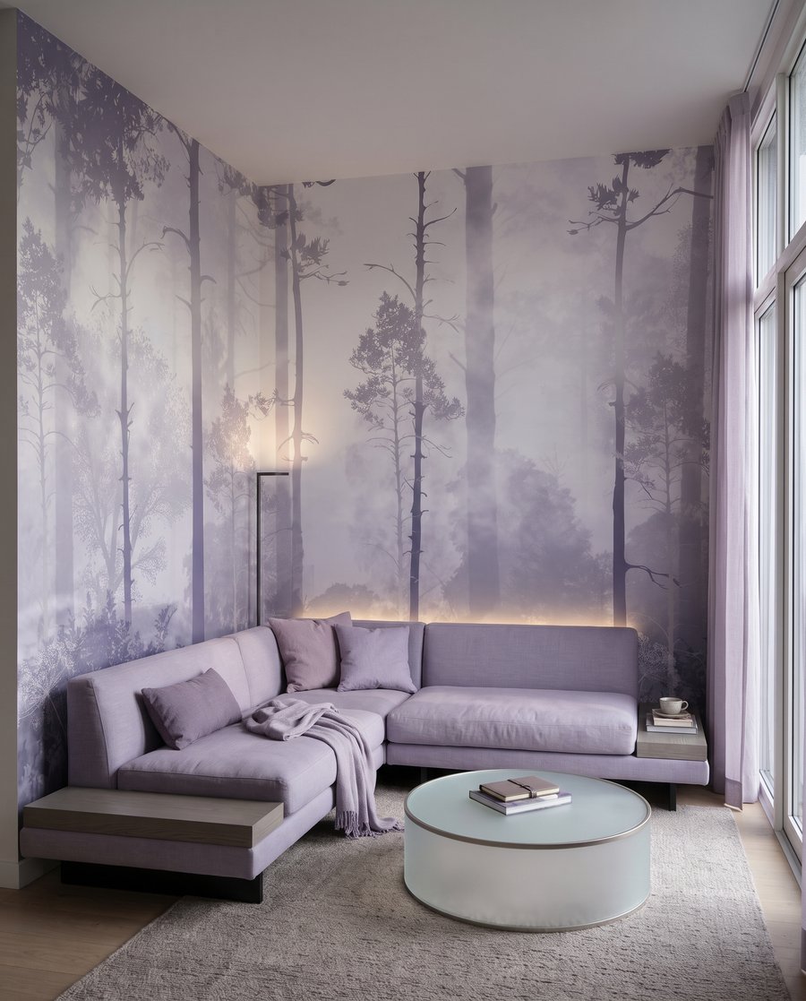 Waldlicht zwischen geraden Stämmen — Interieur 3