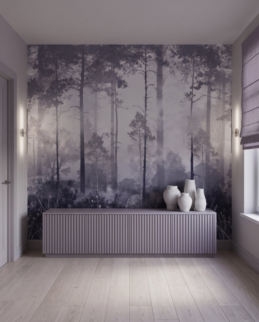 Waldlicht zwischen geraden Stämmen — Interieur 4