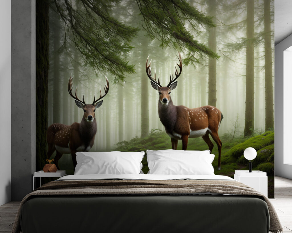 Zwei Hirsche im Wald — Interieur 1