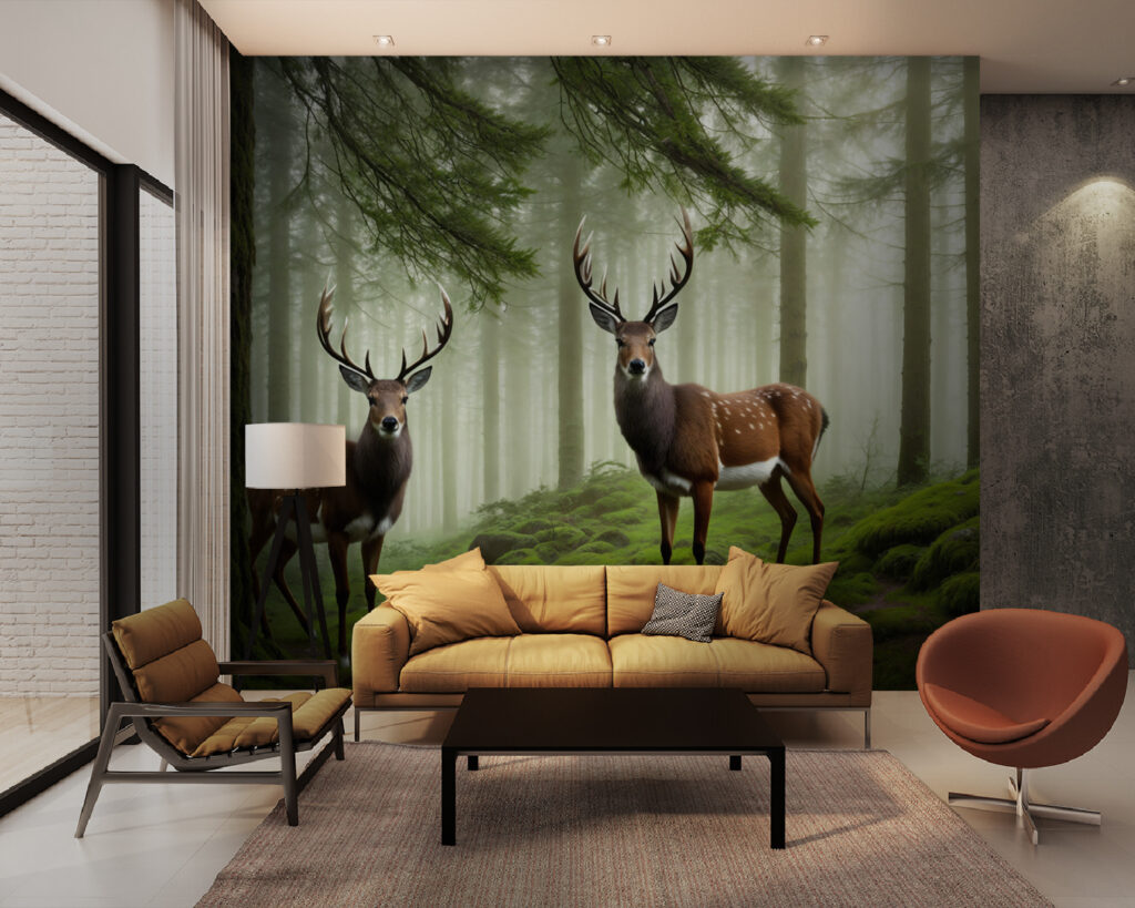 Zwei Hirsche im Wald — Interieur 2