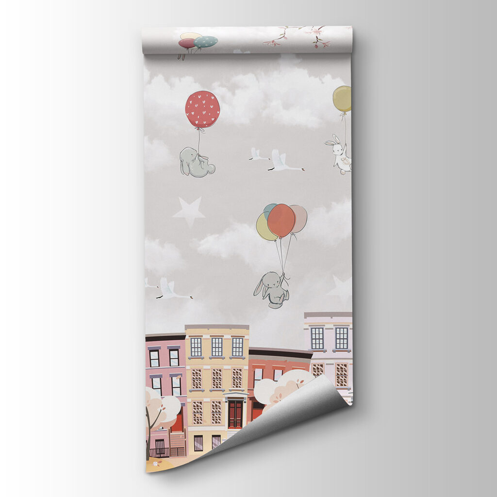 Städtchen mit Ballons — Produktansicht