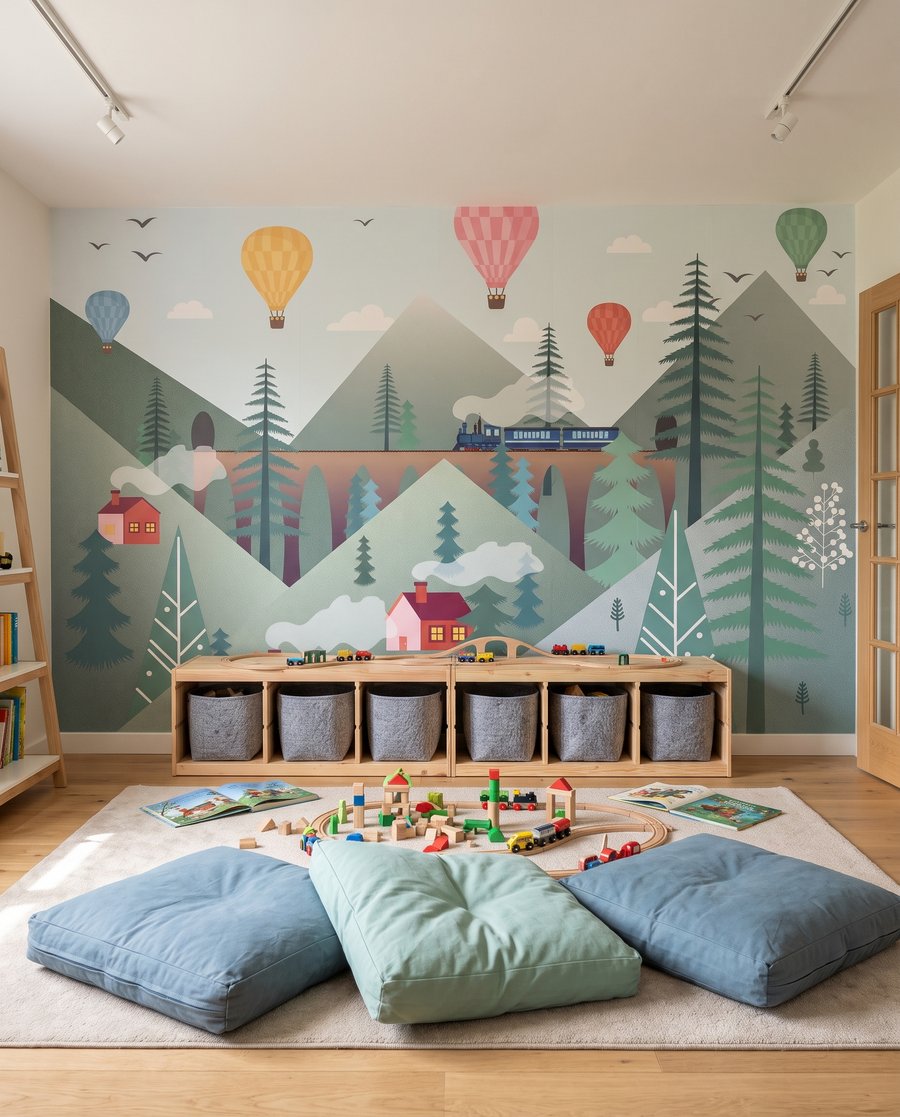 Zug unter bunten Ballons — Interieur 1