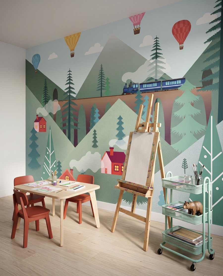 Zug unter bunten Ballons — Interieur 8