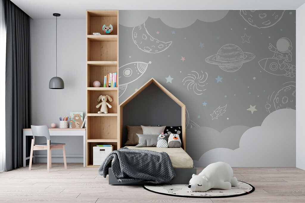 Weltraumskizzen über grauen Wolken — Interieur 3