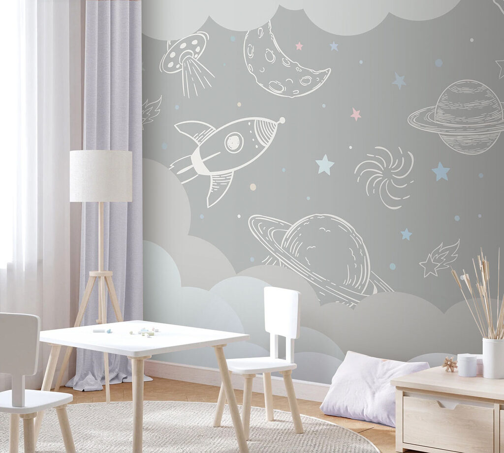 Weltraumskizzen über grauen Wolken — Interieur 4