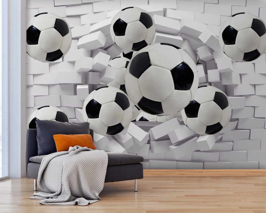 Fußbälle durchbrechen Mauern — Interieur 3