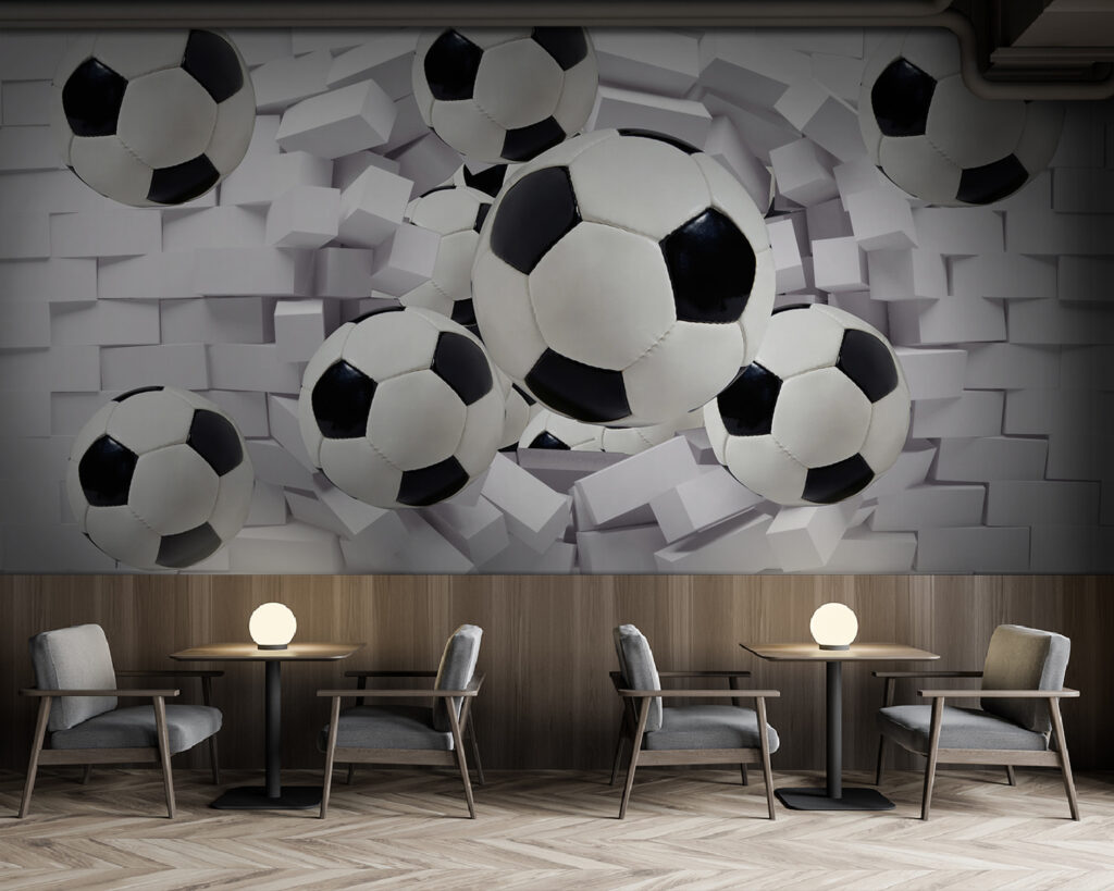 Fußbälle durchbrechen Mauern — Interieur 5