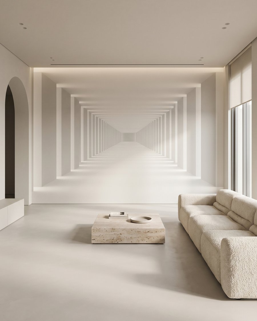 Gang ins Licht in einem Interieur