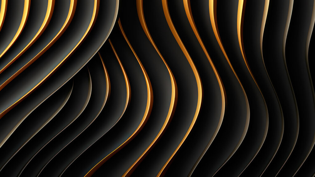 Schwarz-orange Wellenlinien — ganzes Design