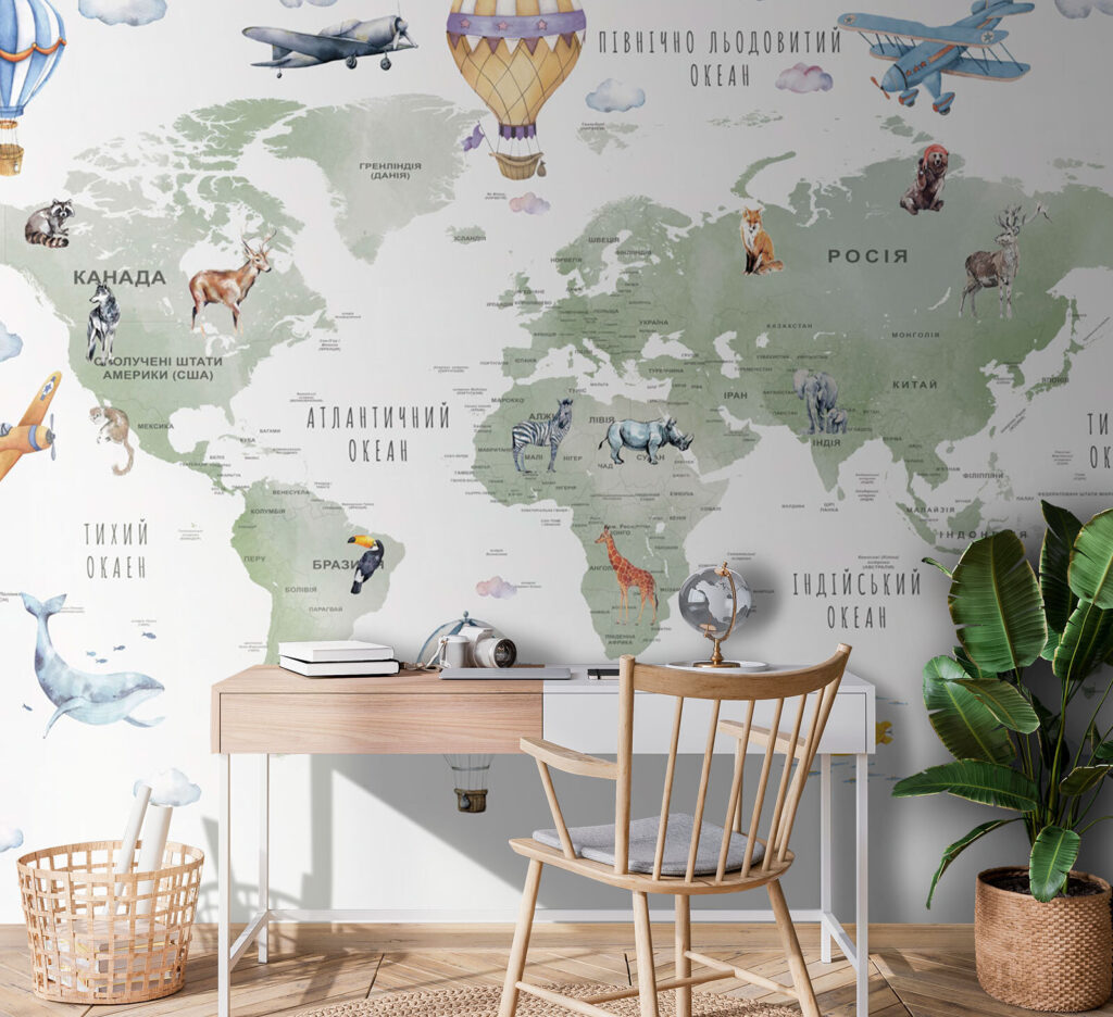 Weltkarte mit Ballons — Interieur 1