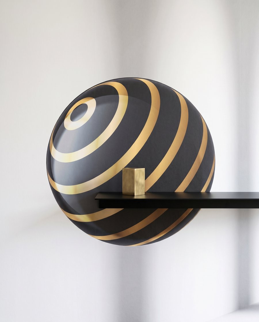 Kugeln mit goldenen Ringen — Detail