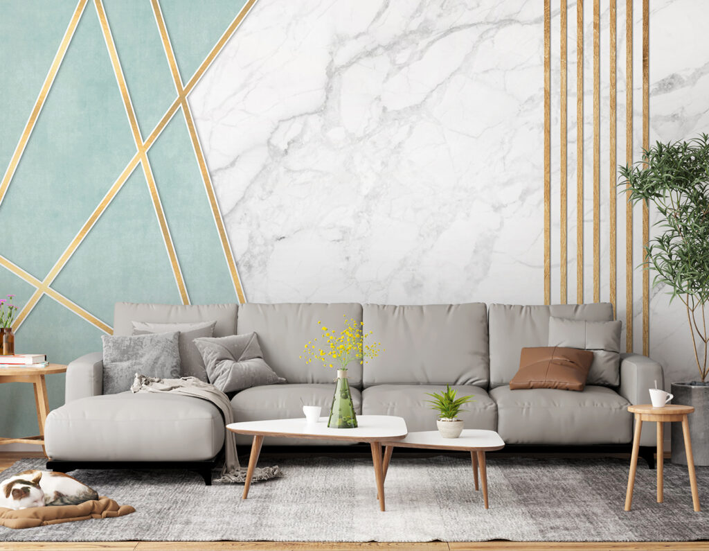 Mint und Marmoroptik — Interieur 3