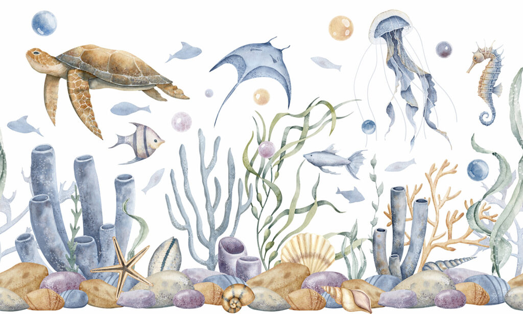 Riff in zartem Aquarell — ganzes Design