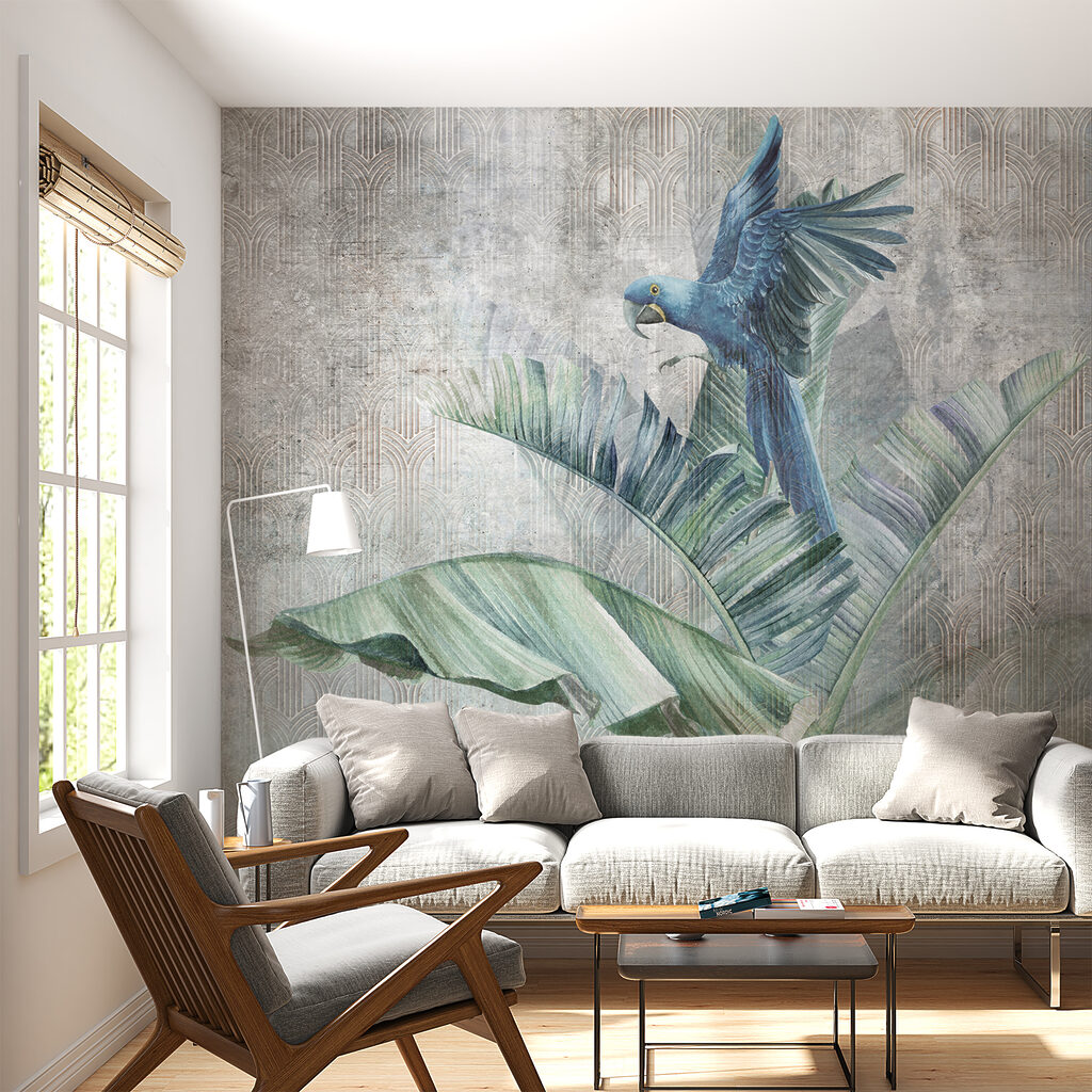 Blauer Papagei auf Bananenblatt — Interieur 4