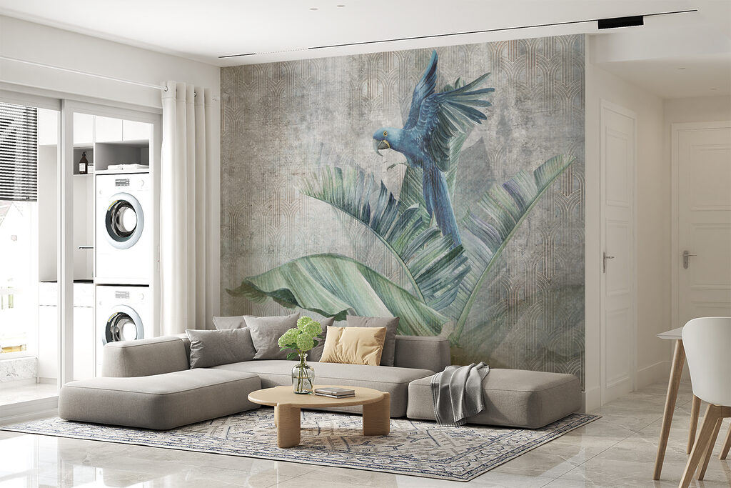 Blauer Papagei auf Bananenblatt — Interieur 5