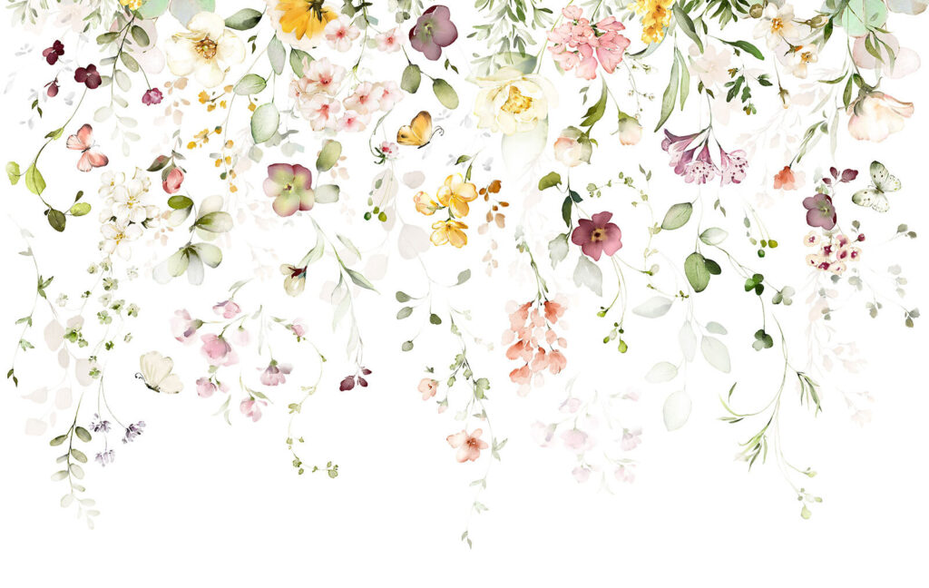 Blumen wie ein Wasserfall — ganzes Design