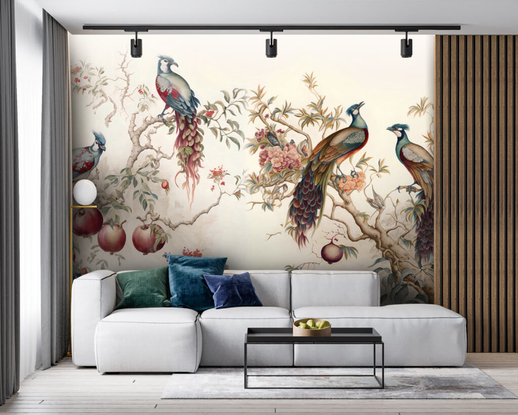 Pfauen an Granatapfelzweigen — Interieur 2
