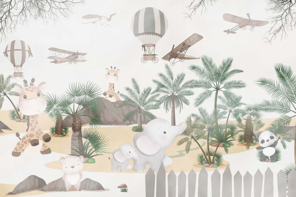 Abenteuerlustige Tiere — ganzes Design
