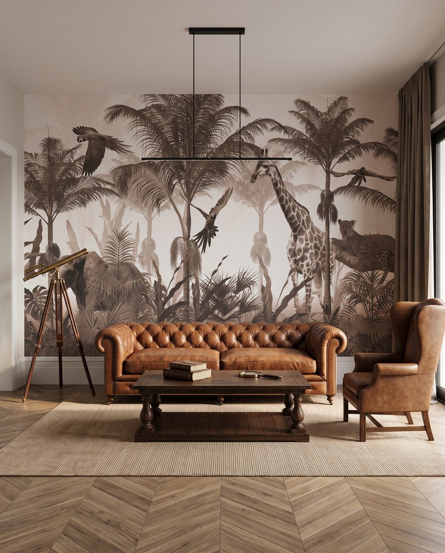 Safari in Brauntönen in einem Interieur