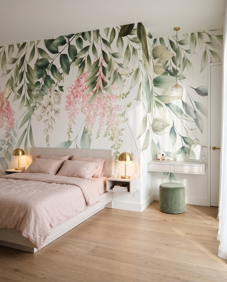 Blüten unter hängendem Laub — Interieur 2