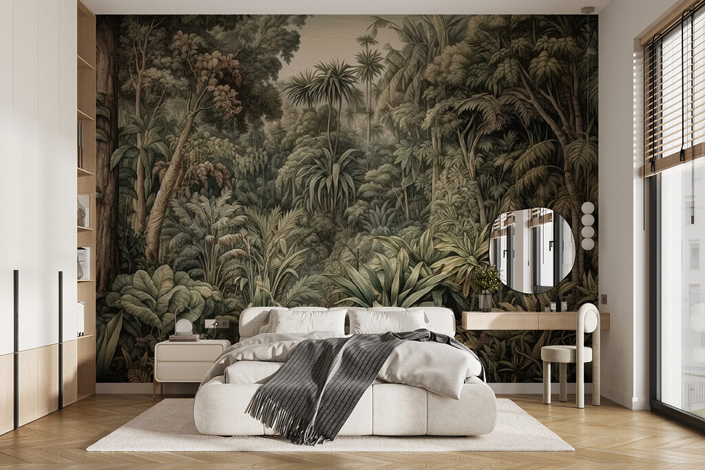 Alter verschlungener Wald in einem Interieur