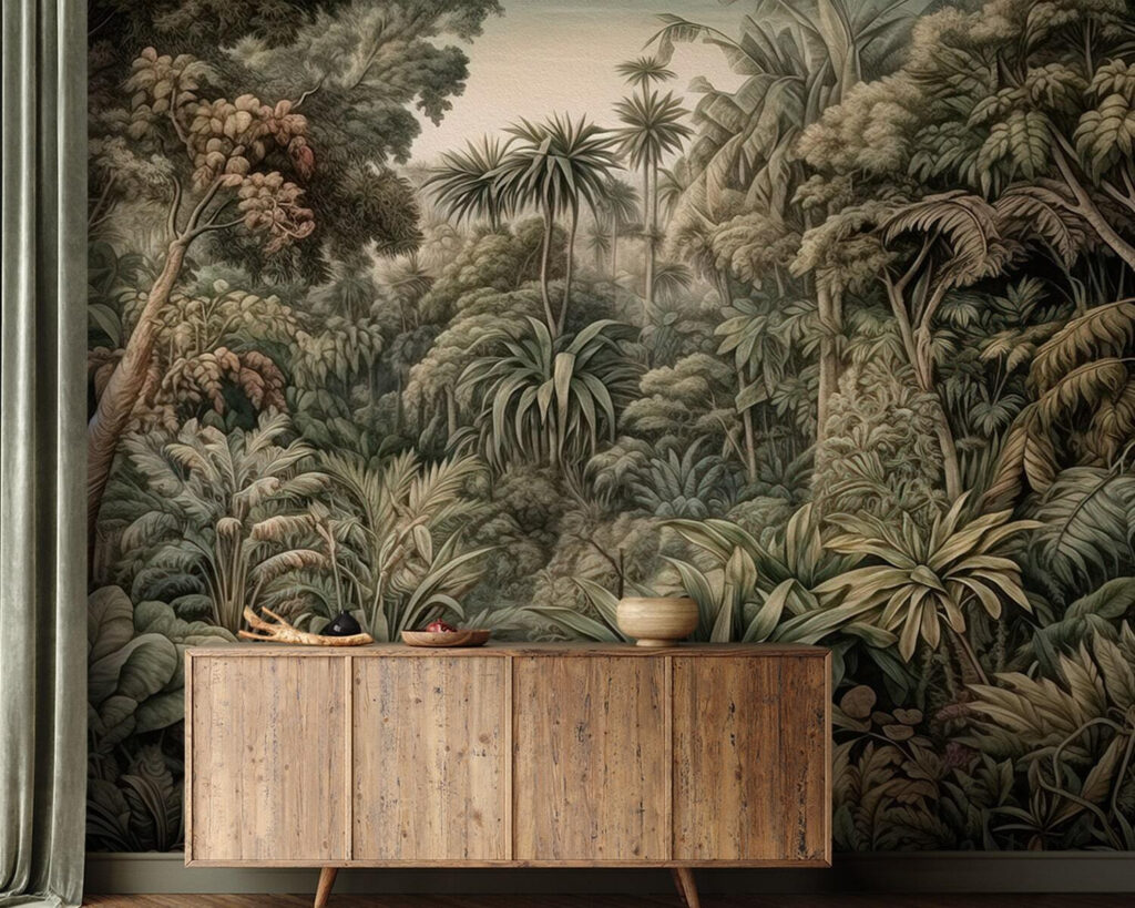 Alter verschlungener Wald in einem Interieur